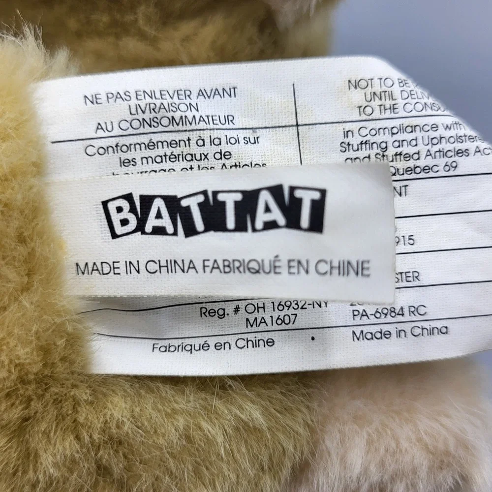 Battat Musical Pull String Puppy Dog Plush Toy 14 Inch Multi-Color Ball Tan